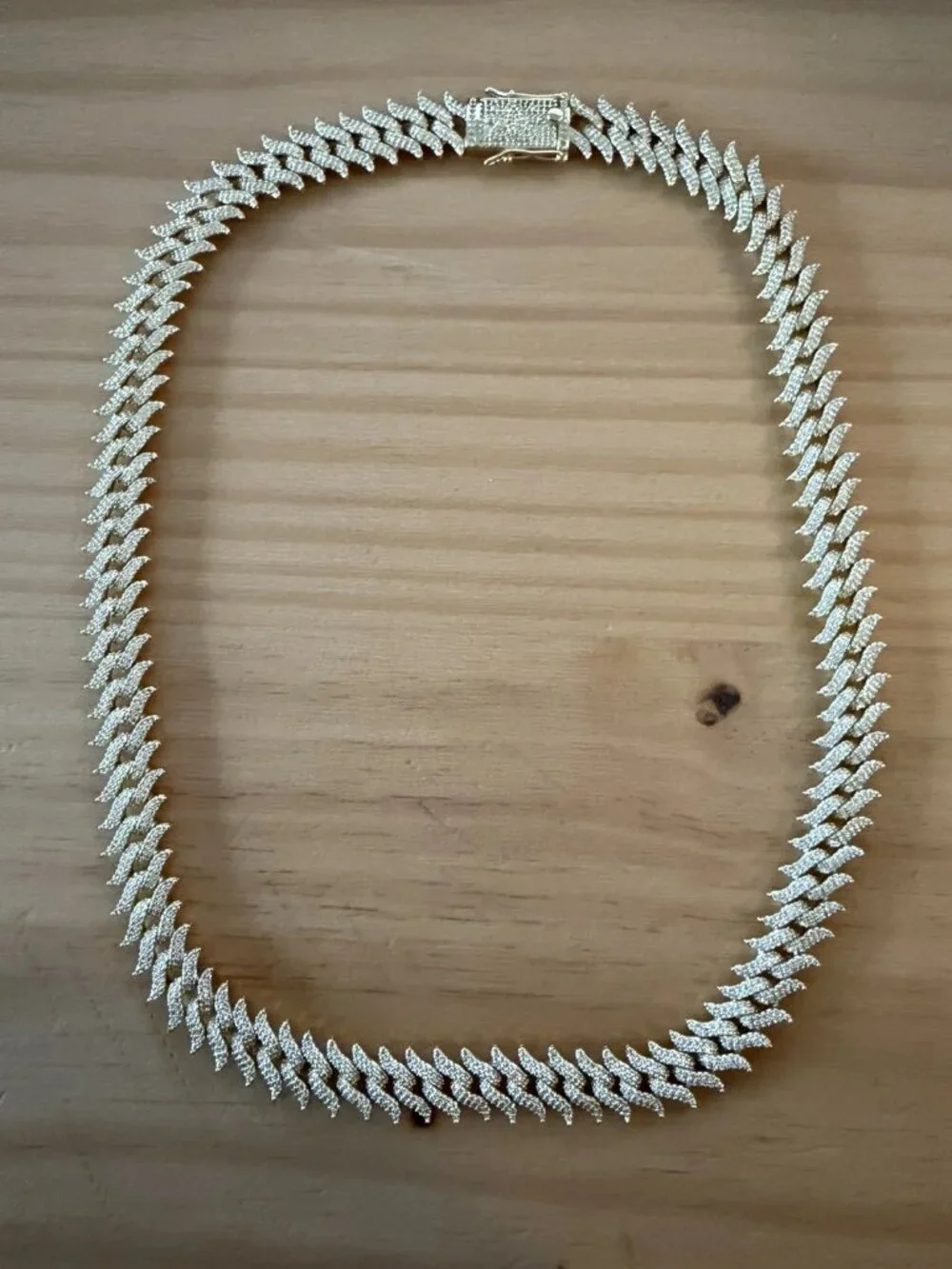The Gold Gods Spiked Laurel Diamond Cuban Chain 18K Gold Plated VS CZ 22